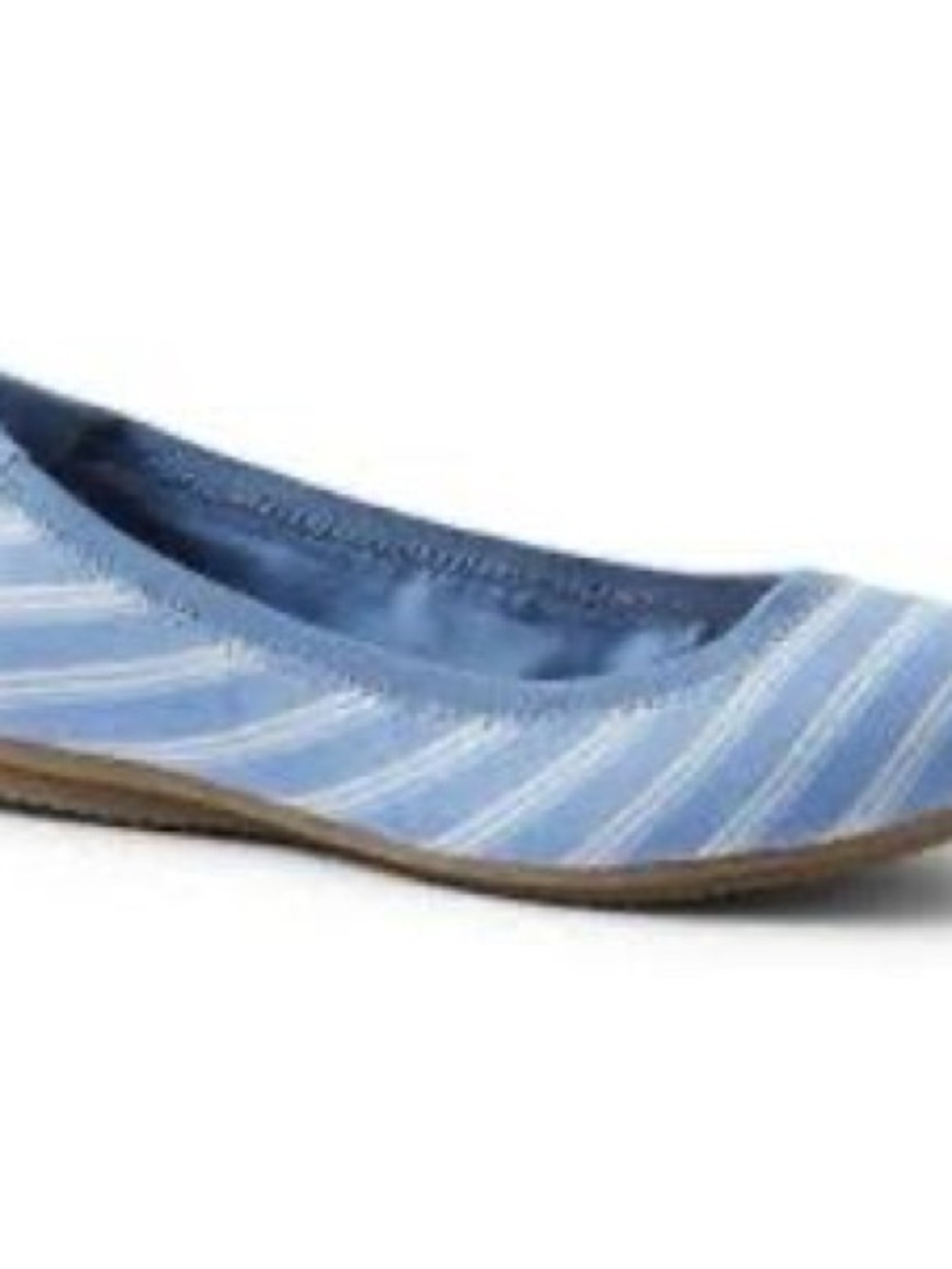 Lands' End Light Blue Striped Ballet Flat